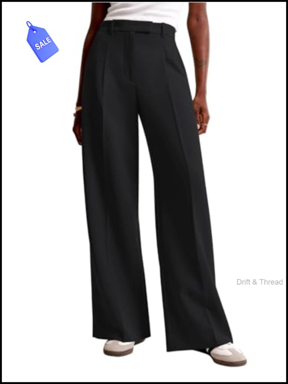 Wide Leg High Waisted Dress Trousers with Pockets